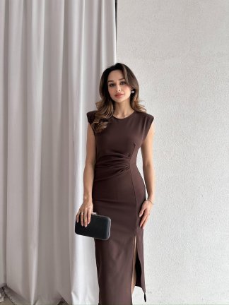 CANDİDA Midi Elbise 4561 - Acı Kahve 