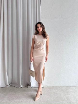 CANDİDA Midi Elbise 4561 - Krem - 2