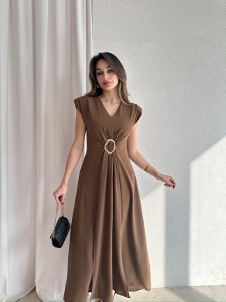  CAPELLA Maxi Elbise 4506 - Acı Kahve - 2
