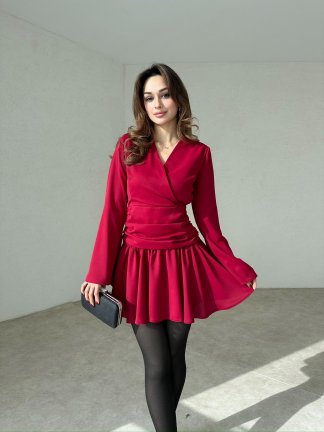 CARBELLA Mini Elbise 1240 - Bordo 