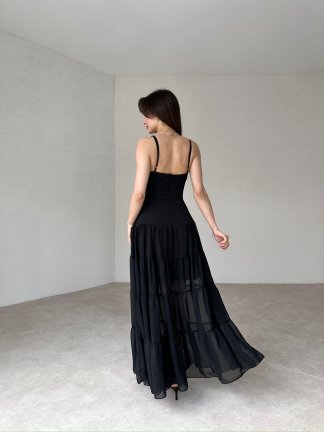 CARLETON Maxi Elbise 2411 - Siyah - 3