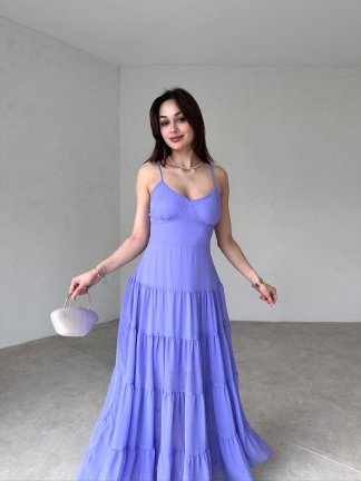 CARLETON Maxi Elbise 2411 - Lila - 1