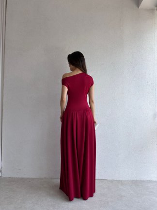 CARRİLLO Maxi Elbise 7808 - Bordo - 3