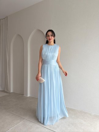 CASANDRA Maxi Elbise 5477 - Bebe Mavisi - 1