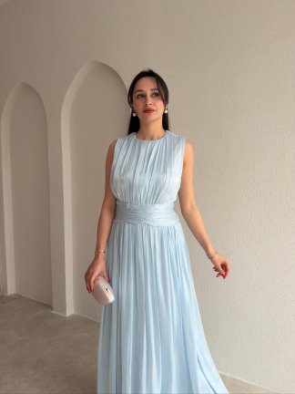CASANDRA Maxi Elbise 5477 - Bebe Mavisi - 2