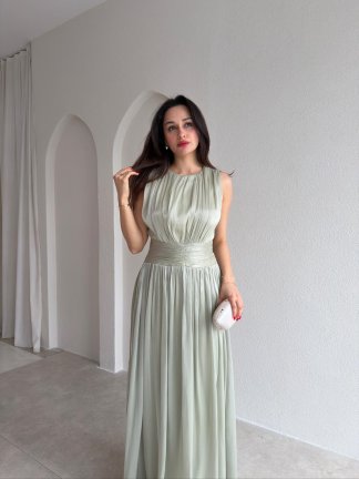  CASANDRA Maxi Elbise 5477 - Mint - 2