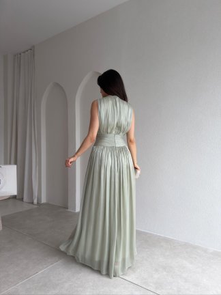 CASANDRA Maxi Elbise 5477 - Mint - 3