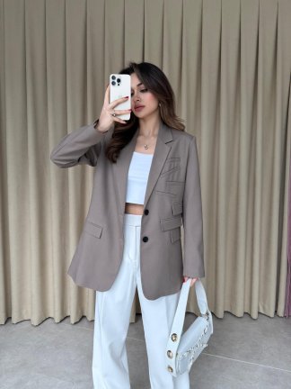 CASERTA Ceket 9873 - Kahverengi - 3