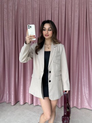 CASERTA Ceket 9873 - Krem - 5