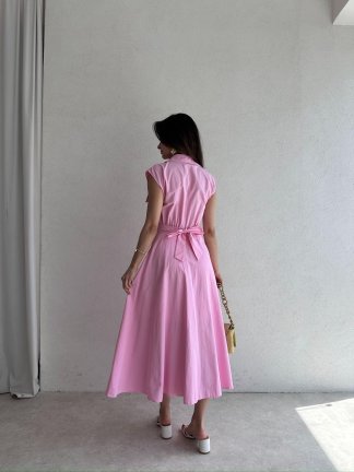 CASTEL Midi Elbise 8392 - Pembe - 3