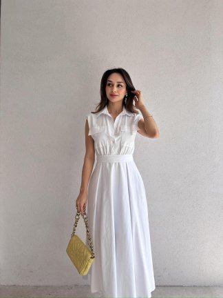 CASTEL Midi Elbise 8392 - Beyaz - 1