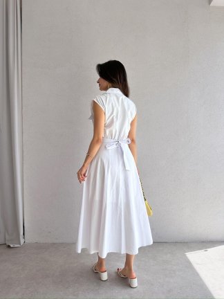 CASTEL Midi Elbise 8392 - Beyaz - 3