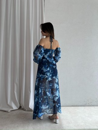 CATRİNA Maxi Elbise 6395 - Mavi - 4