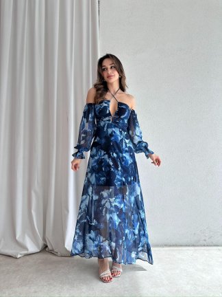 CATRİNA Maxi Elbise 6395 - Mavi - 2