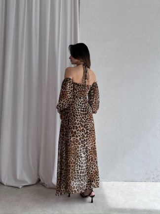 CATRİNA Maxi Elbise 6395 - Leopar - 4