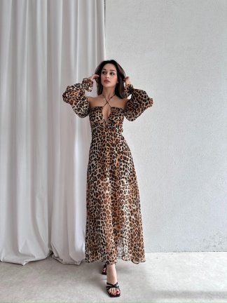 CATRİNA Maxi Elbise 6395 - Leopar - 2