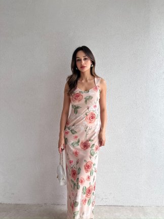 CELESTİA Maxi Elbise 0258 - Vizon - 2