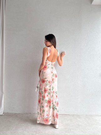 CELESTİA Maxi Elbise 0258 - Vizon - 4