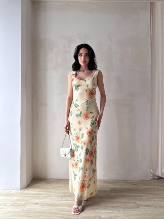 CELESTİA Maxi Elbise 0258 - Sarı - 2