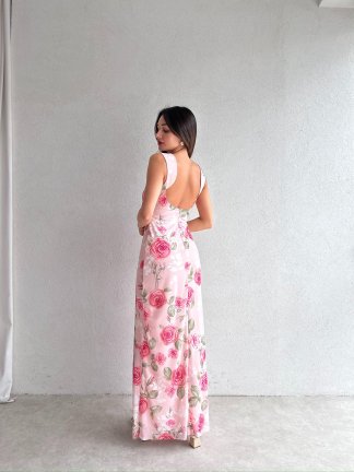 CELESTİA Maxi Elbise 0258 - Pembe - 3