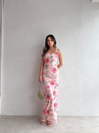 CELESTİA Maxi Elbise 0258 - Pembe - 4