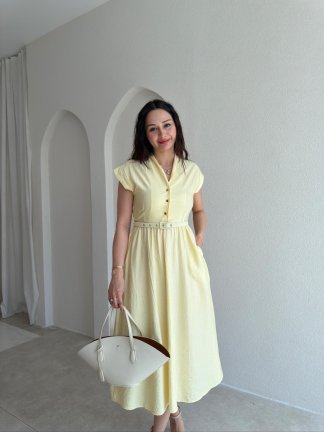CHAPTER Midi Elbise 7588 - Sarı - 2