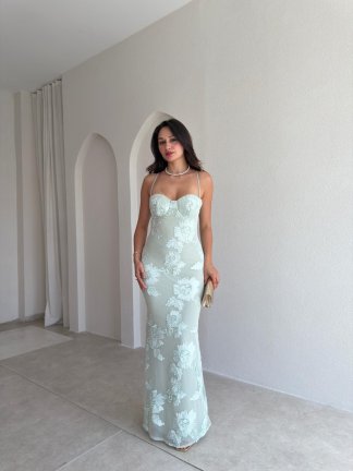 CHARM Maxi Elbise 3056 - Mint 