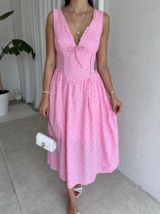 CHERRY Midi Elbise 8031 - Pembe - 4