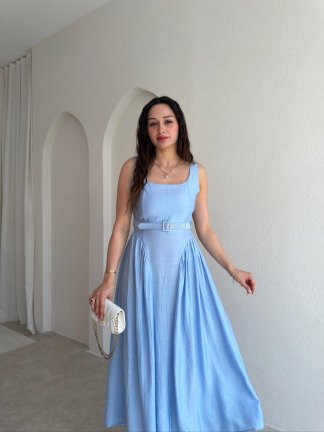 CHİARA Midi Elbise 3512 - Bebe Mavisi - 2