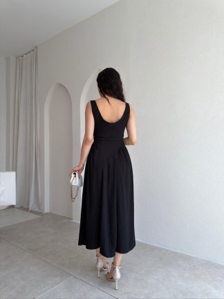CHİARA Midi Elbise 3512 - Siyah - 3