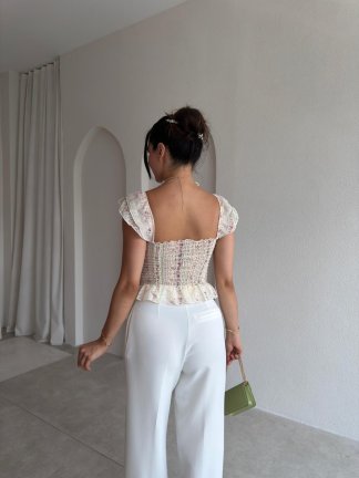  CHİKO Çiçekli Bluz 8027 - Yeşil - 4