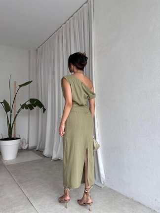 CHOOSE Elbise 8016- Haki - 3