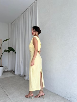 CHOOSE Elbise 8016- Sarı - 3