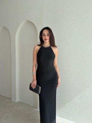 CHRİS Maxi Elbise 3823 - Siyah - 2