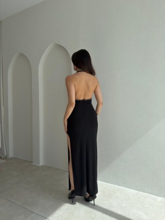 CHRİS Maxi Elbise 3823 - Siyah - 3