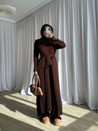 CİEL Triko Üçlü Takım 8418 - Acı Kahve - 3