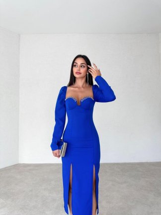  JİLLİAN Elbise 5029 - Mavi - 1