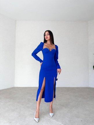  JİLLİAN Elbise 5029 - Mavi - 2