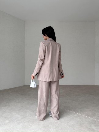 Çizgili Üçlü SALLY Takım 7849 - Vizon - 3