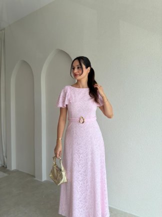CLARİA Midi Elbise 3625 - Pembe - 2