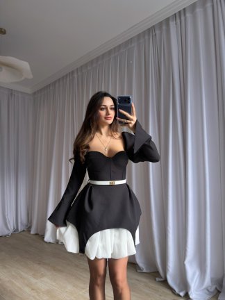 CLARY Mini Elbise 8633 - Siyah - 4