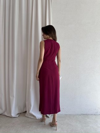 CLESİ Midi Elbise 4567 - Mürdüm - 3