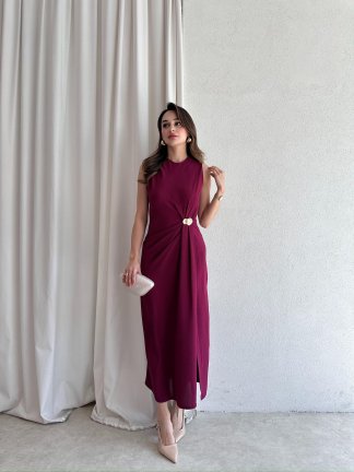 CLESİ Midi Elbise 4567 - Mürdüm - 2