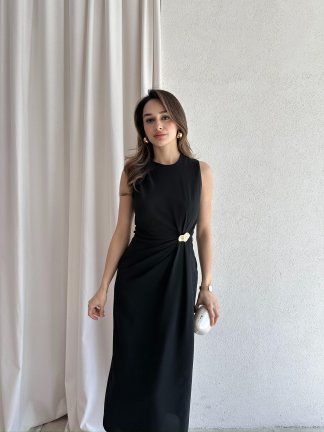 CLESİ Midi Elbise 4567 - Siyah 