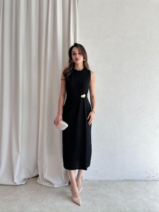 CLESİ Midi Elbise 4567 - Siyah - 2