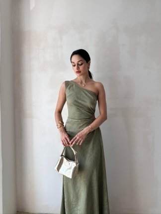 CLEVER Maxi Elbise 6886 - Haki 