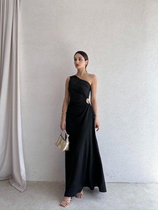 CLEVER Maxi Elbise 6886 - Siyah - 2