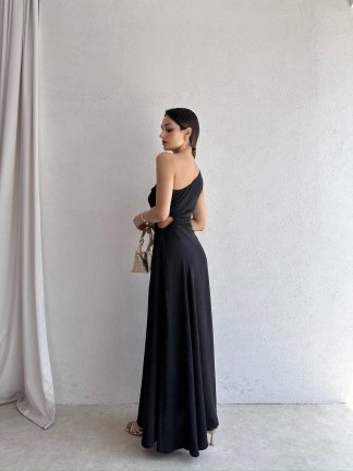 CLEVER Maxi Elbise 6886 - Siyah - 3