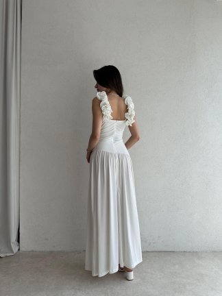CLOUDY Maxi Elbise 2023 - Beyaz - 3