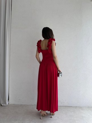 CLOUDY Maxi Elbise 2023 - Kırmızı - 3